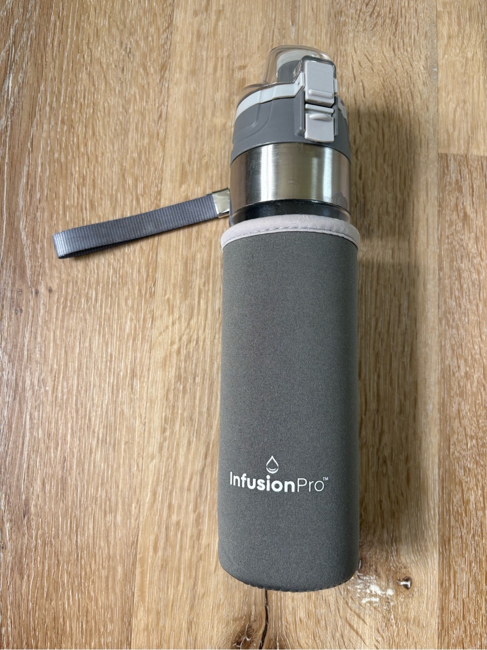 InfusionPro Infuser Water Bottle with Sleeve - Gray